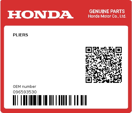 Product image: Honda - 096593530 - PLIERS  0