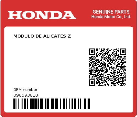 Product image: Honda - 096593610 - MODULO DE ALICATES Z  0