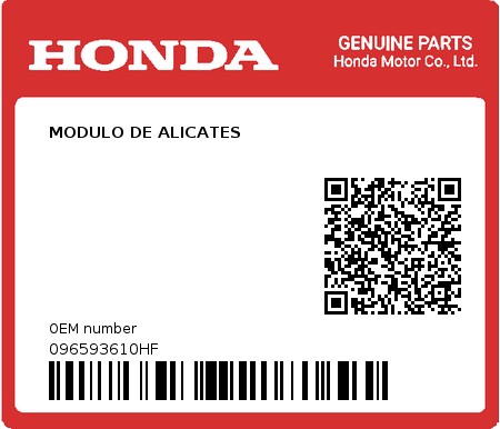 Product image: Honda - 096593610HF - MODULO DE ALICATES  0