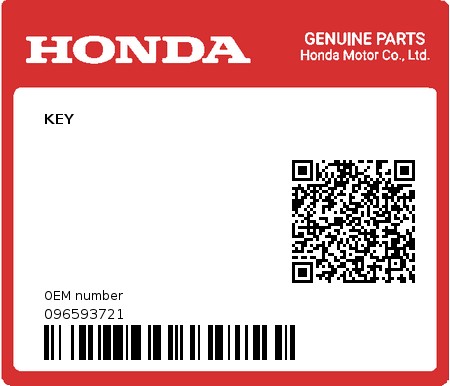 Product image: Honda - 096593721 - KEY  0