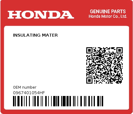 Product image: Honda - 0967401054HF - INSULATING MATER  0