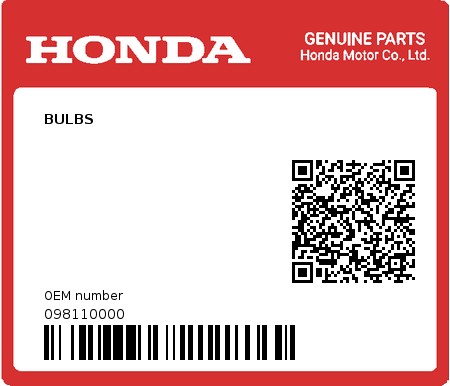 Product image: Honda - 098110000 - BULBS  0