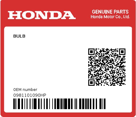 Product image: Honda - 0981101090HP - BULB  0