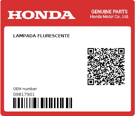 Product image: Honda - 09817901 - LAMPADA FLURESCENTE  0