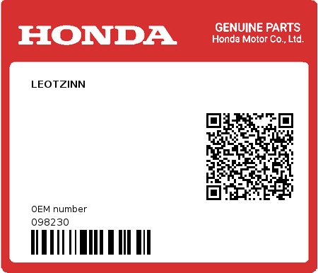 Product image: Honda - 098230 - LEOTZINN  0