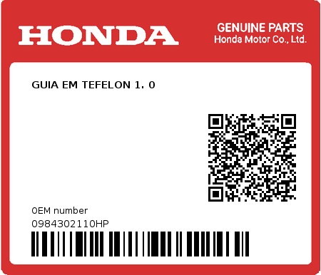 Product image: Honda - 0984302110HP - GUIA EM TEFELON 1. 0  0