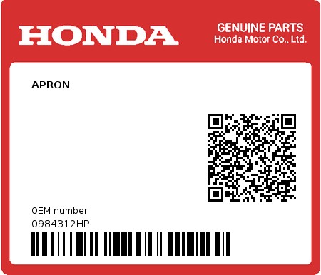Product image: Honda - 0984312HP - APRON  0