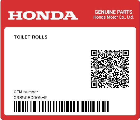 Product image: Honda - 0985080005HP - TOILET ROLLS  0