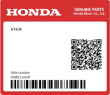 Product image: Honda - 09851XXHF - STICK  0
