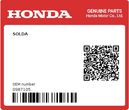 Product image: Honda - 0987105 - SOLDA  0