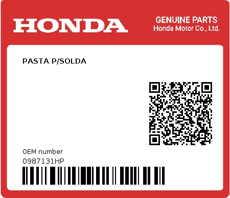 Product image: Honda - 0987131HP - PASTA P/SOLDA  0