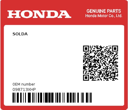Product image: Honda - 098713XHP - SOLDA  0