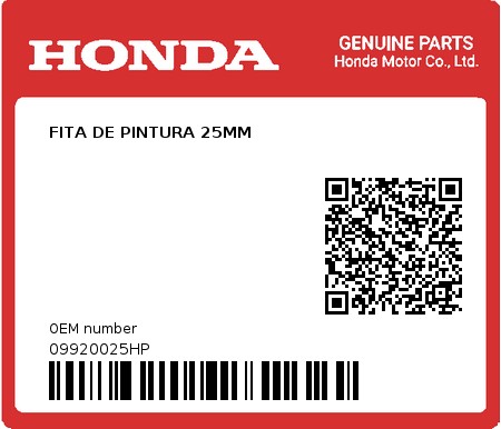 Product image: Honda - 09920025HP - FITA DE PINTURA 25MM  0