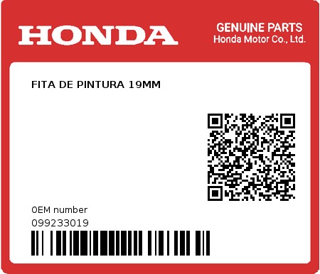 Product image: Honda - 099233019 - FITA DE PINTURA 19MM  0