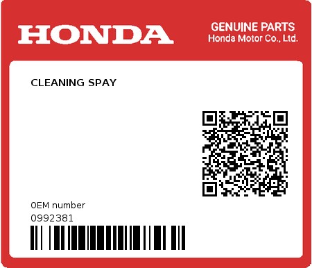 Product image: Honda - 0992381 - CLEANING SPAY  0