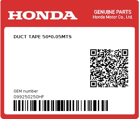 Product image: Honda - 099250250HF - DUCT TAPE 50*0.05MTS  0