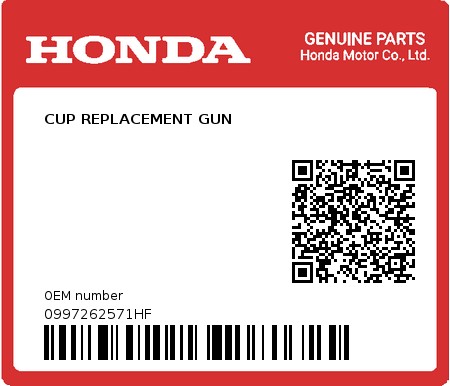 Product image: Honda - 0997262571HF - CUP REPLACEMENT GUN  0