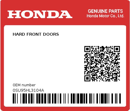 Product image: Honda - 0SU95HL3104A - HARD FRONT DOORS  0