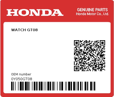Product image: Honda - 0Y050GT08 - WATCH GT08  0