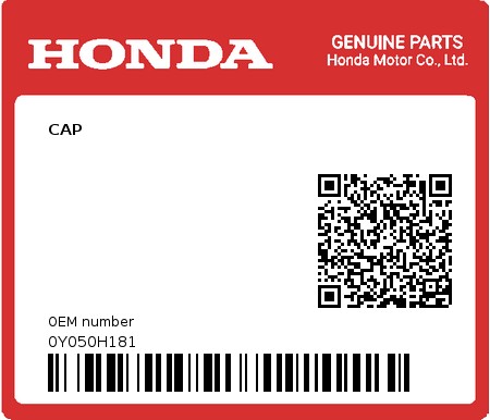 Product image: Honda - 0Y050H181 - CAP  0