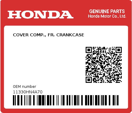 Product image: Honda - 11330HN4A70 - COVER COMP., FR. CRANKCASE  0