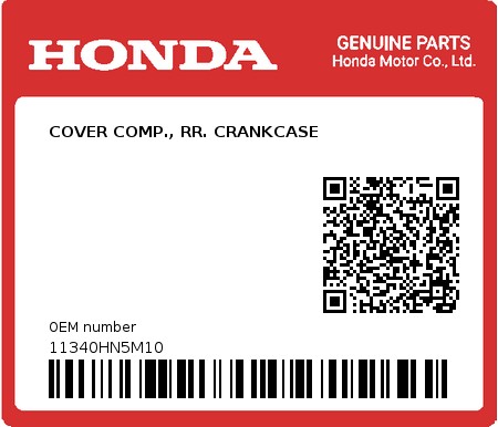 Product image: Honda - 11340HN5M10 - COVER COMP., RR. CRANKCASE  0