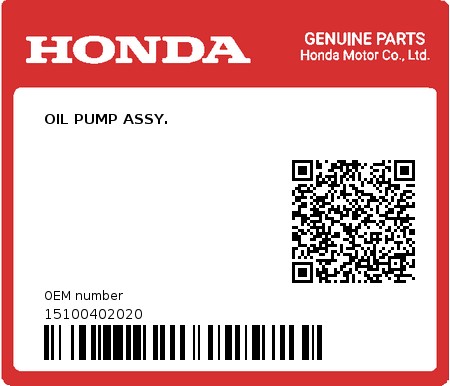 Product image: Honda - 15100402020 - OIL PUMP ASSY.  0