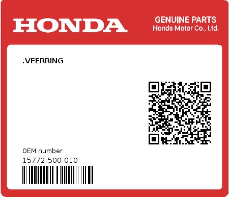 Product image: Honda - 15772-500-010 - .VEERRING  0