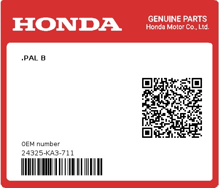 Product image: Honda - 24325-KA3-711 - .PAL B  0