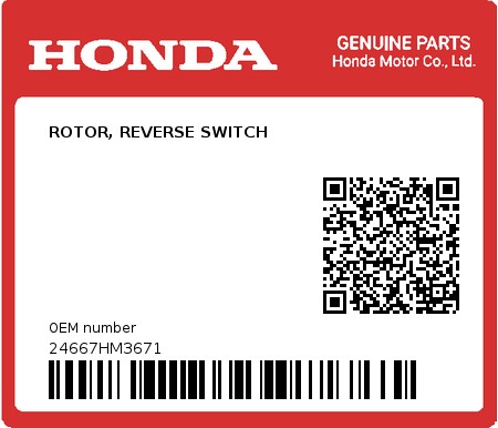 Product image: Honda - 24667HM3671 - ROTOR, REVERSE SWITCH  0