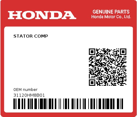 Product image: Honda - 31120HM8B01 - STATOR COMP  0
