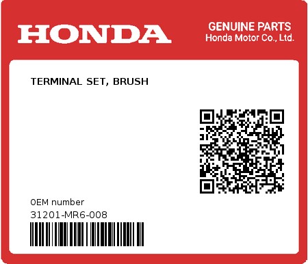 Product image: Honda - 31201-MR6-008 - TERMINAL SET, BRUSH  0
