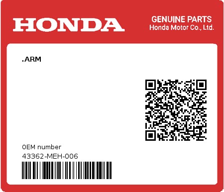 Product image: Honda - 43362-MEH-006 - .ARM  0