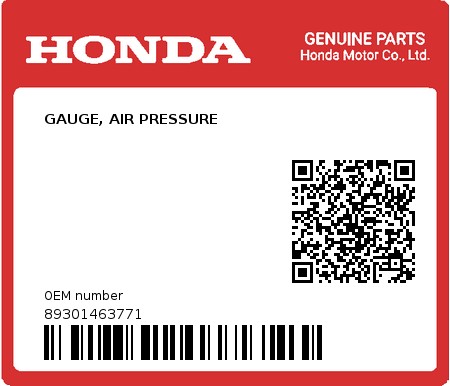 Product image: Honda - 89301463771 - GAUGE, AIR PRESSURE  0