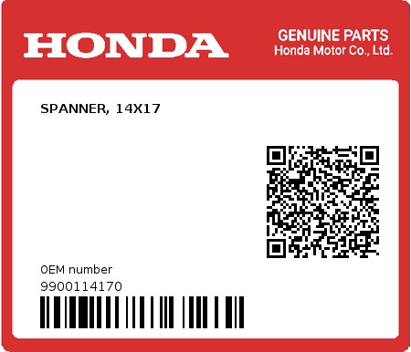 Product image: Honda - 9900114170 - SPANNER, 14X17  0