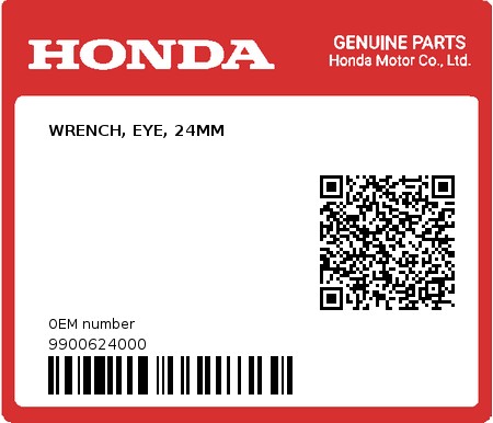 Product image: Honda - 9900624000 - WRENCH, EYE, 24MM  0