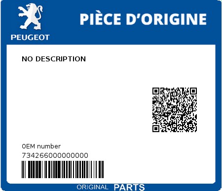 Product image: Peugeot - 734266000000000 - NO DESCRIPTION  0