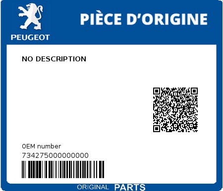 Product image: Peugeot - 734275000000000 - NO DESCRIPTION  0