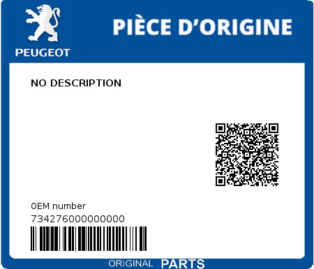 Product image: Peugeot - 734276000000000 - NO DESCRIPTION  0