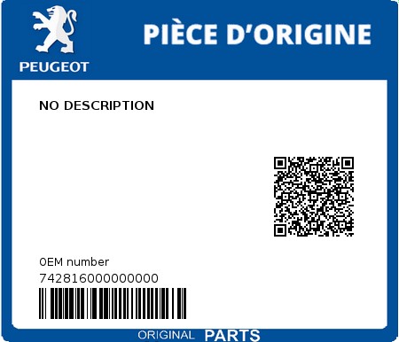 Product image: Peugeot - 742816000000000 - NO DESCRIPTION  0
