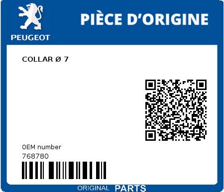 Product image: Peugeot - 768780 - COLLAR Ø 7  0