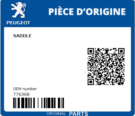 Product image: Peugeot - 776368 - SADDLE  0