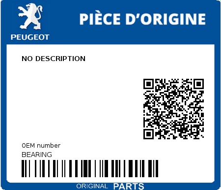 Product image: Peugeot - BEARING - NO DESCRIPTION  0