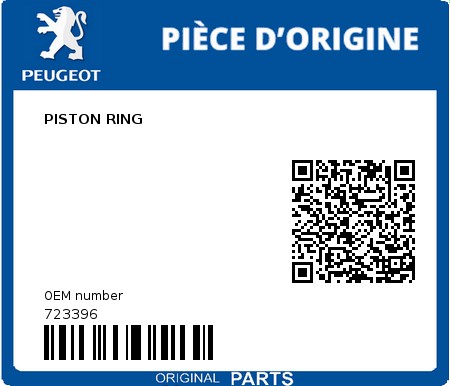 Product image: Peugeot - 723396 - PISTON RING  0