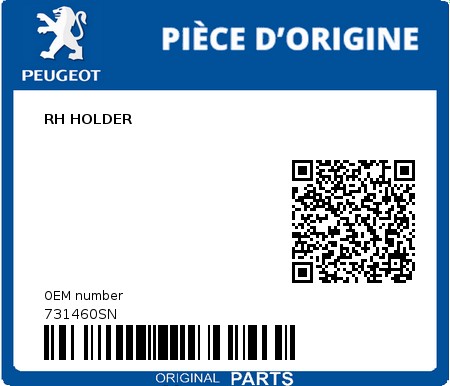 Product image: Peugeot - 731460SN - RH HOLDER  0