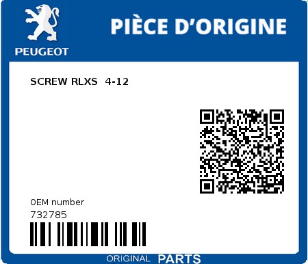 Product image: Peugeot - 732785 - SCREW RLXS  4-12  0