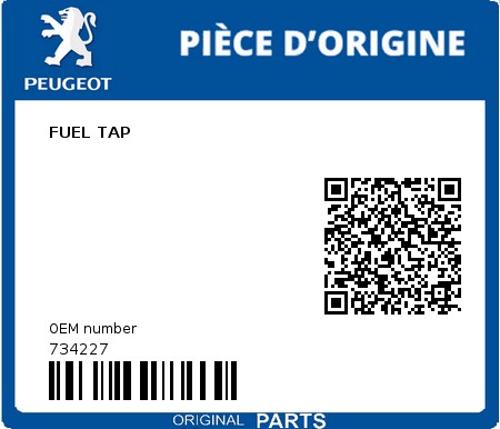 Product image: Peugeot - 734227 - FUEL TAP  0
