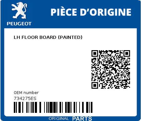 Product image: Peugeot - 734275ES - LH FLOOR BOARD (PAINTED)  0