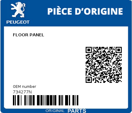 Product image: Peugeot - 734277N - FLOOR PANEL  0