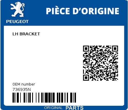 Product image: Peugeot - 736935N - LH BRACKET  0
